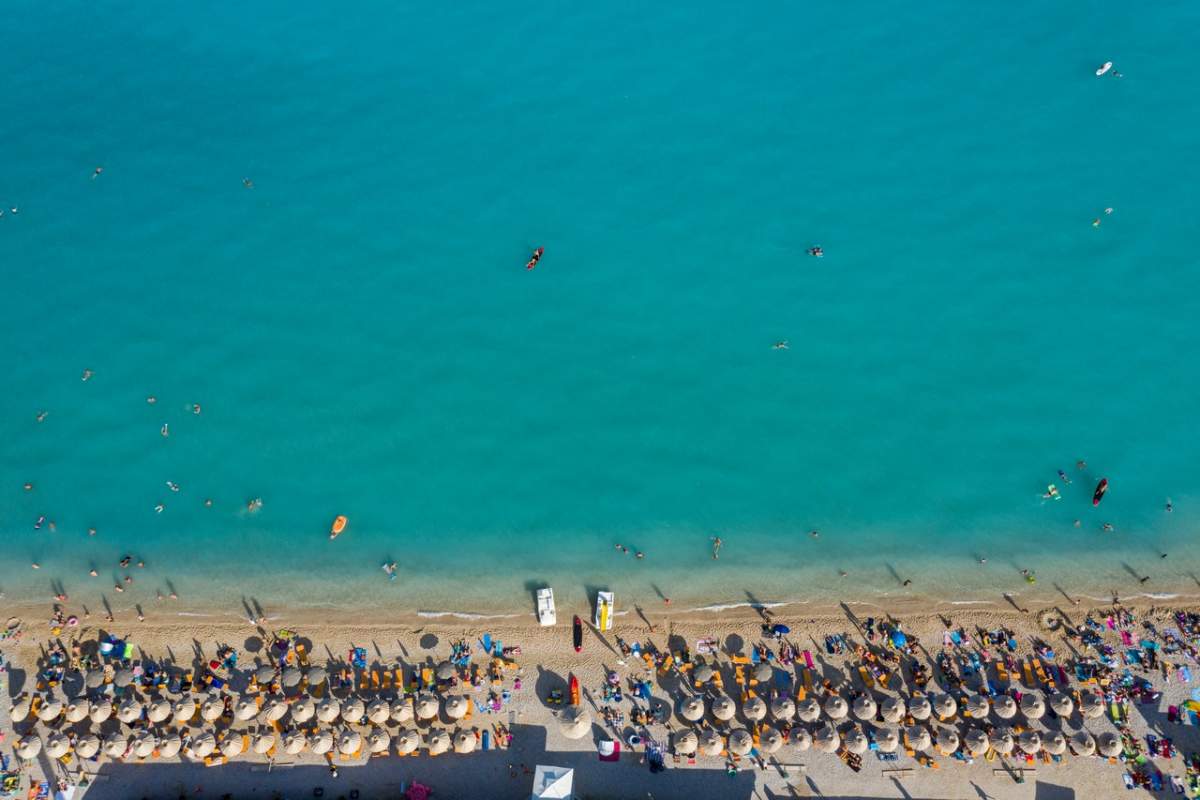 Beach in Baška from the sky