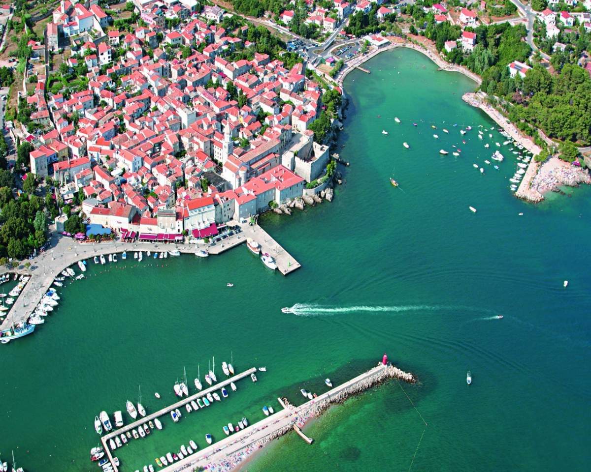 Old town and port of town Krk