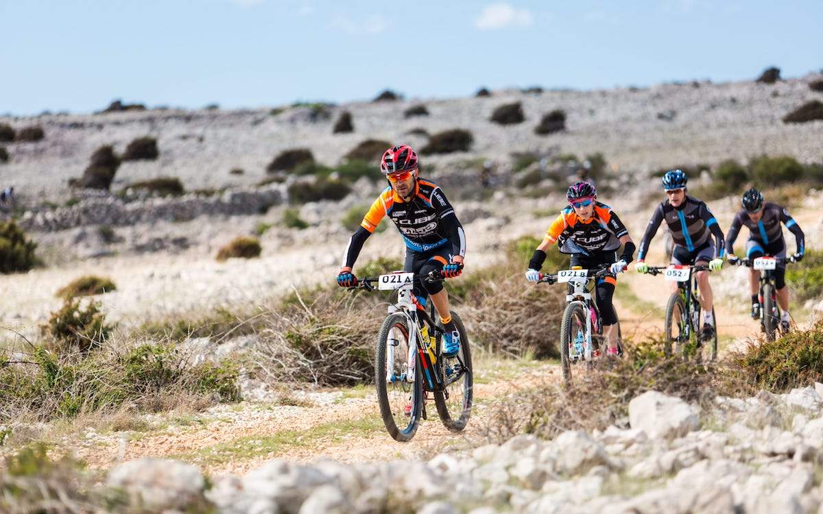 Cyclists on the island of Krk