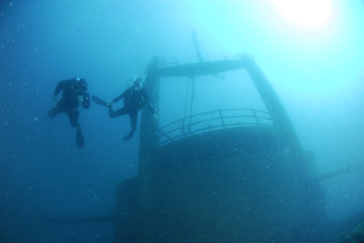 Gesunkene griechische Schiff Peltastis in Šilo