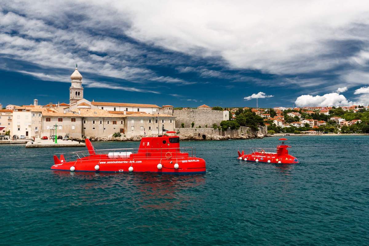 Semi submarine on island of Krk