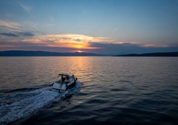 Sunset Plavnik — a swim at sunset